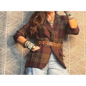 Vintage Plaid Wool Blazer Sz 8 Quiet Luxury‎